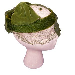 Vintage Velvet Halo Hat w/Blusher